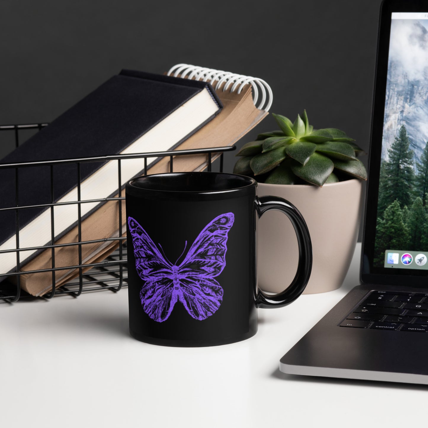 Purple Butterfly Ceramic Mug