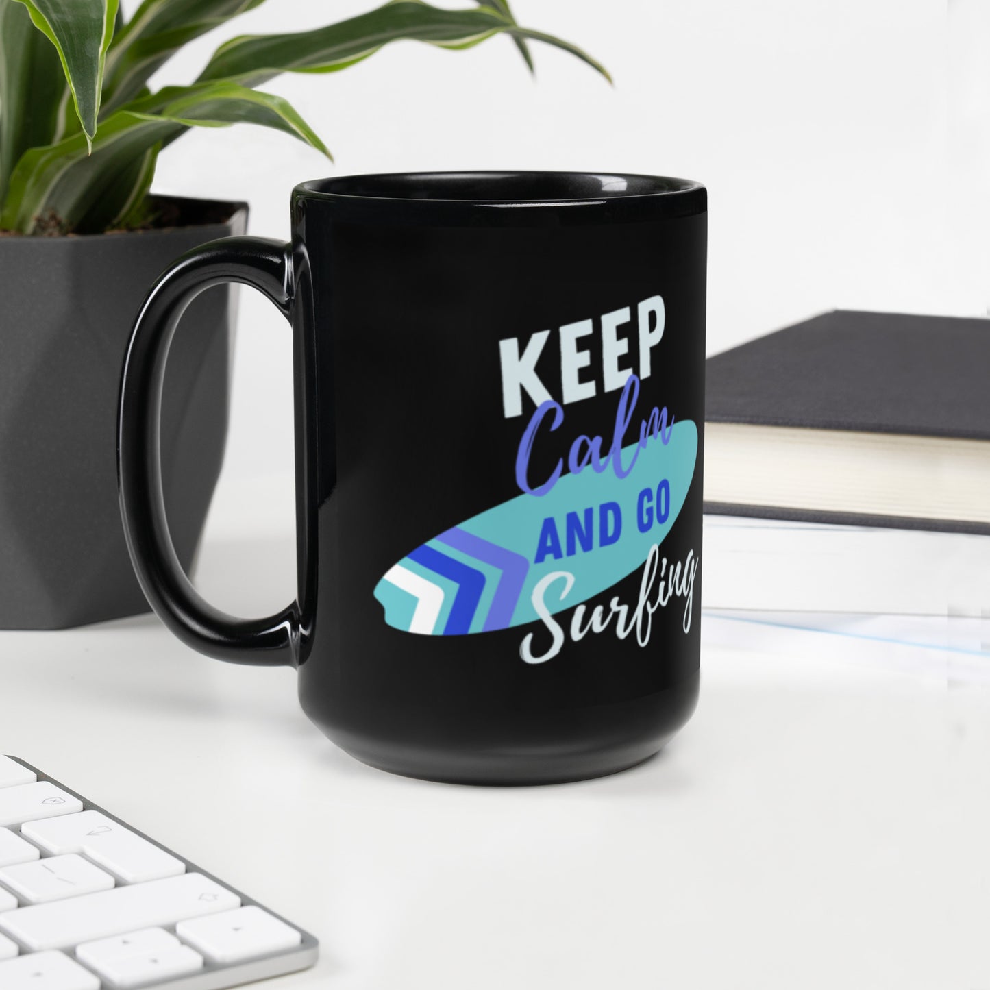 Keep Calm and Go Surfing Ceramic Mug