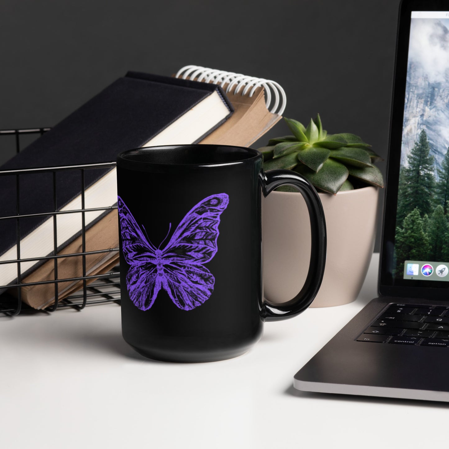 Purple Butterfly Ceramic Mug