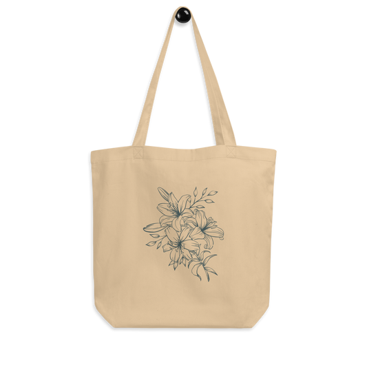 Eco Tote Bag: Green Flowers