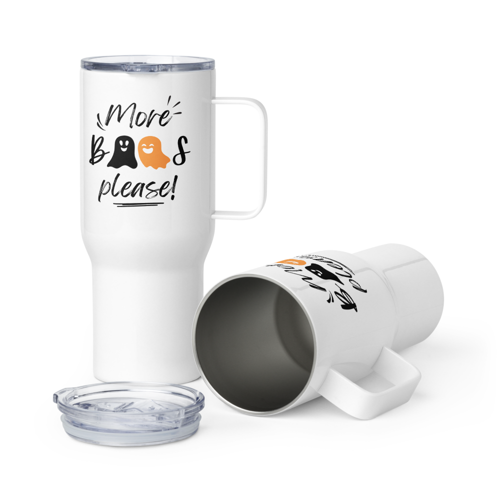 More Boos Please Travel Mug with Handle