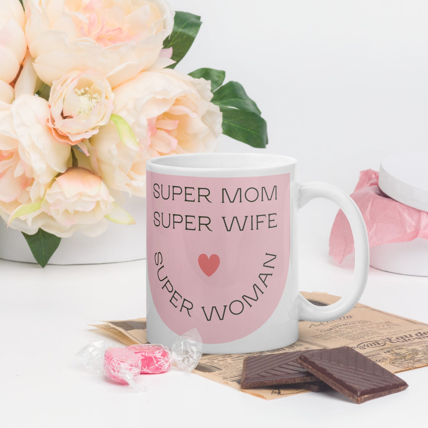 Ceramic Mug: Super Mom, Wife, Woman