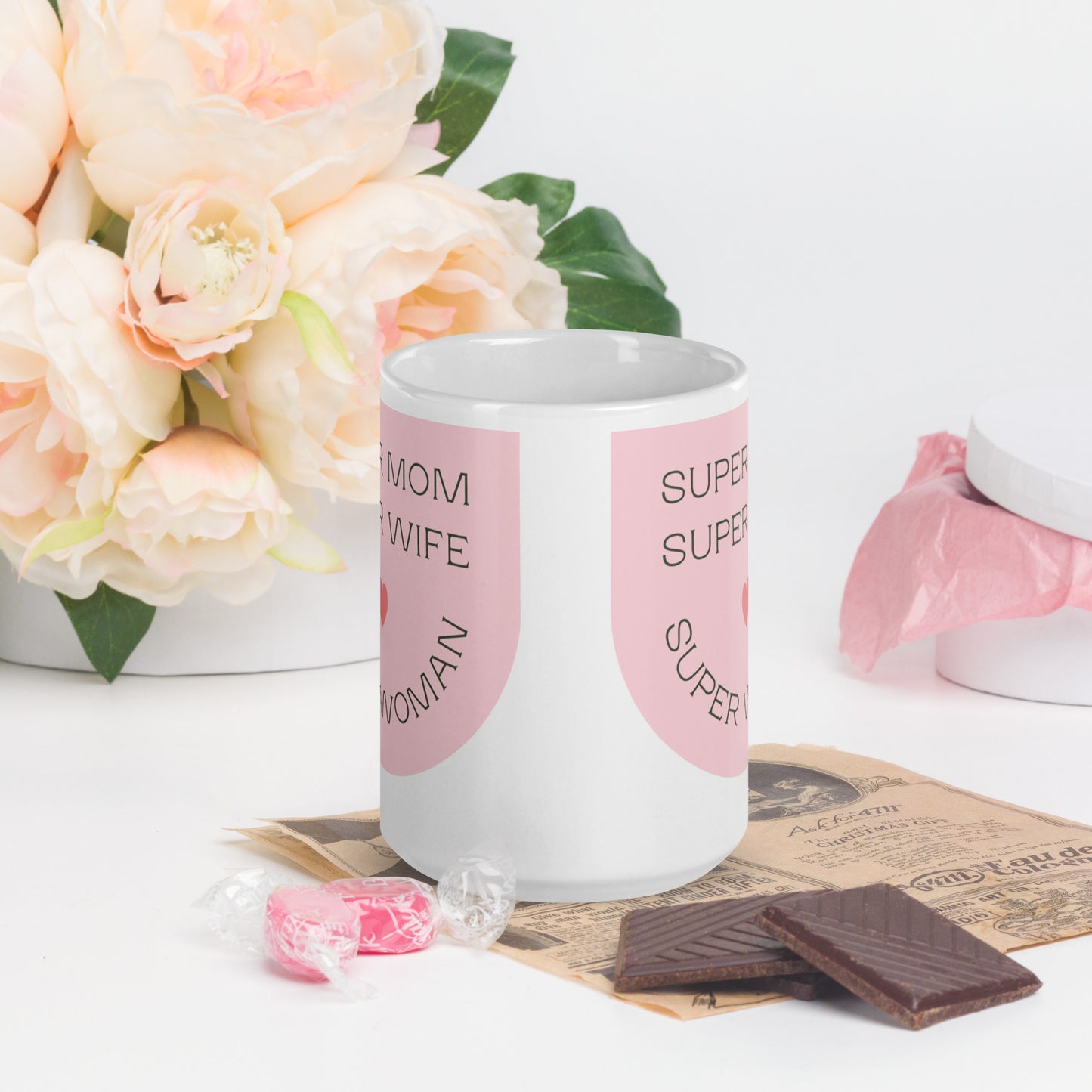 Ceramic Mug: Super Mom, Wife, Woman