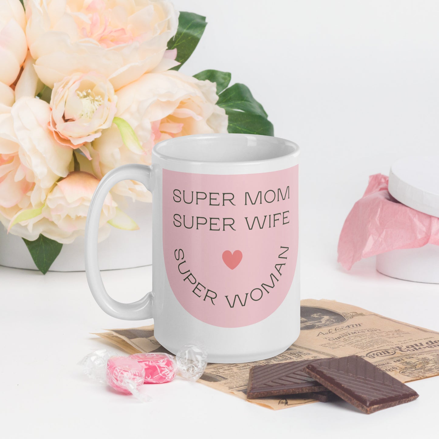 Ceramic Mug: Super Mom, Wife, Woman