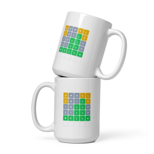 Word Scramble: B-E-L-L-A Ceramic Mug