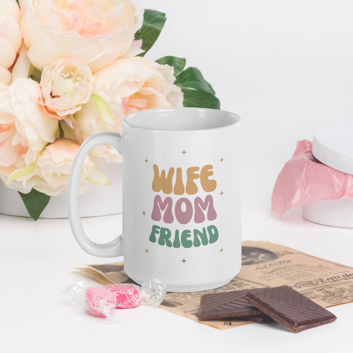 Wife, Mom, Friend Ceramic Mug