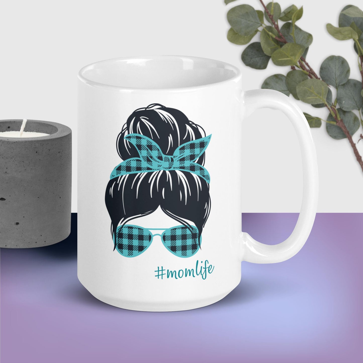 #MomLife Ceramic Mug, Teal